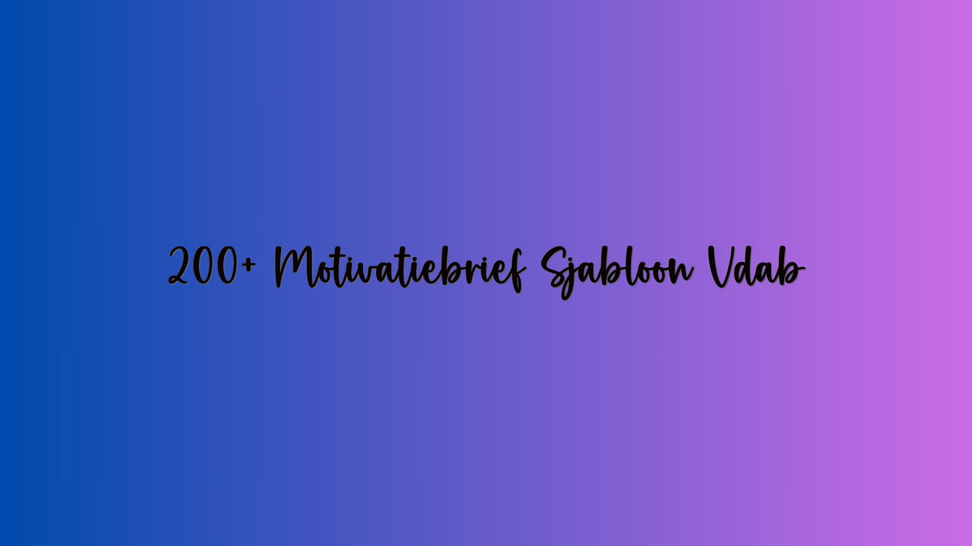 200+ Motivatiebrief Sjabloon Vdab